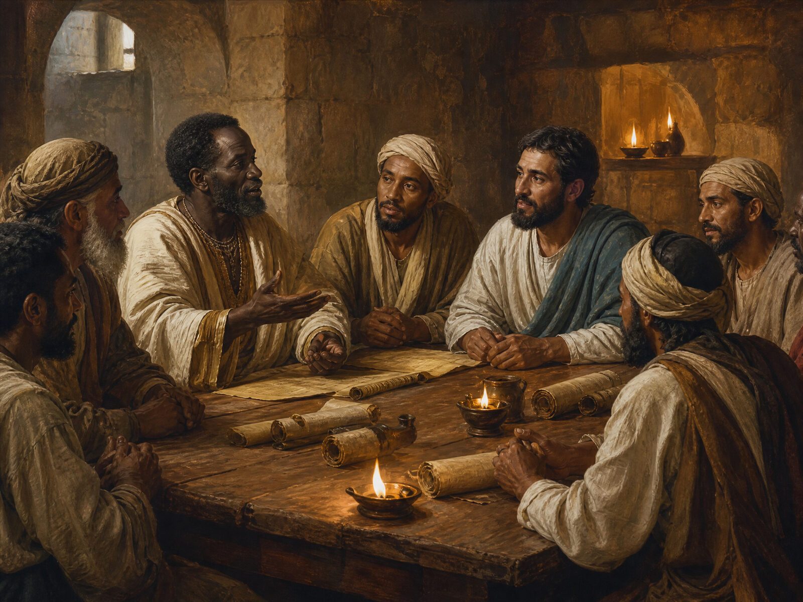 The multiethnic church leaders at Antioch — Simeon called Niger, Lucius of Cyrene, Barnabas — teaching together