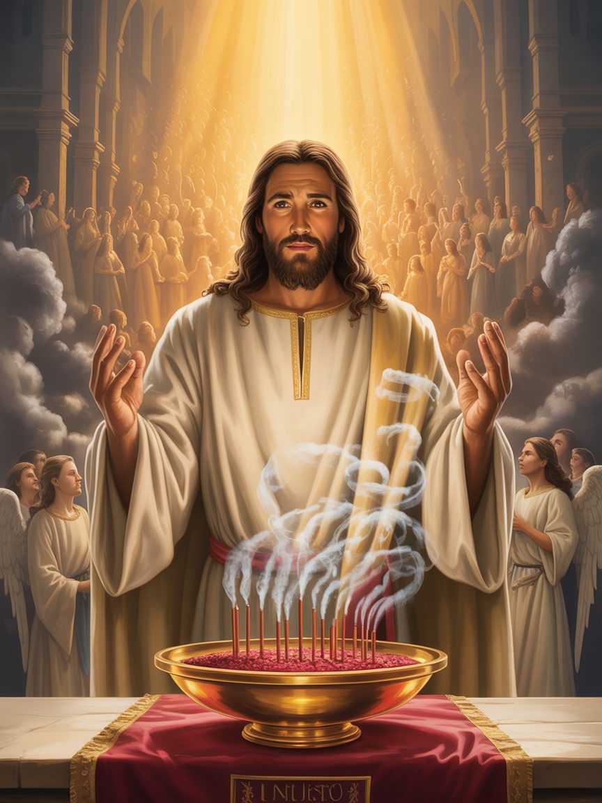 Jesus Christ depicted as a brown-skinned Middle Eastern man, radiant with divine light