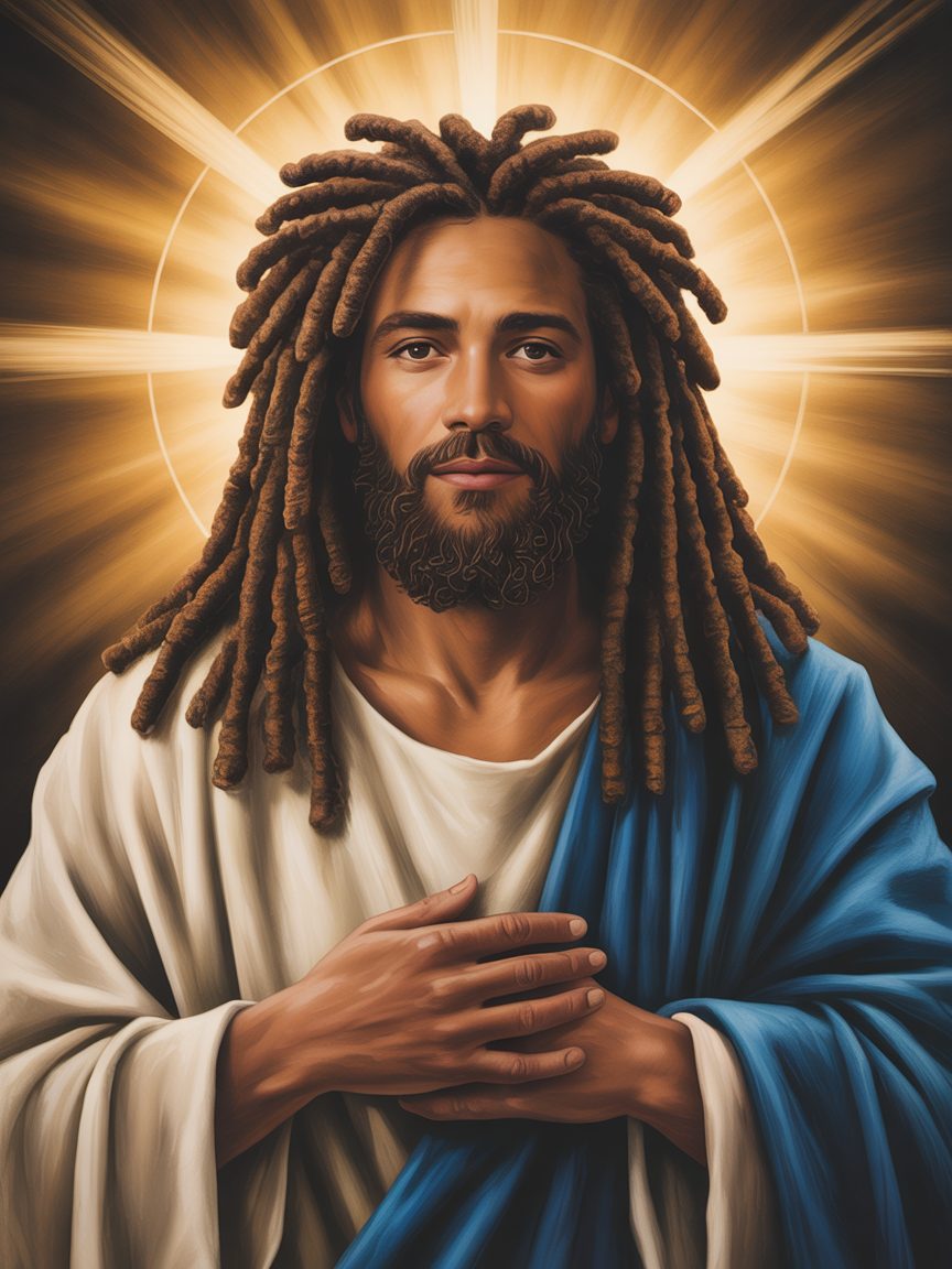Jesus depicted as a brown-skinned Middle Eastern young man